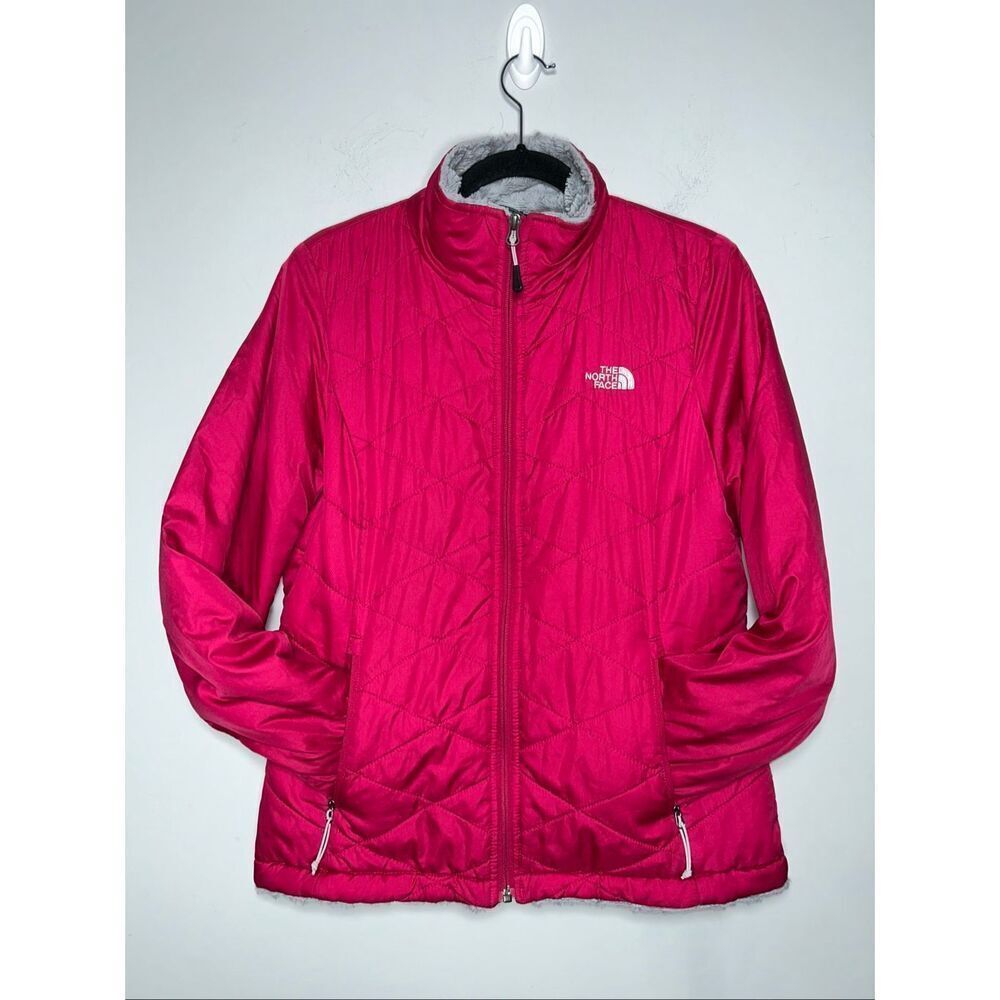 The north face pink / berry fleece lined jacket size Medium